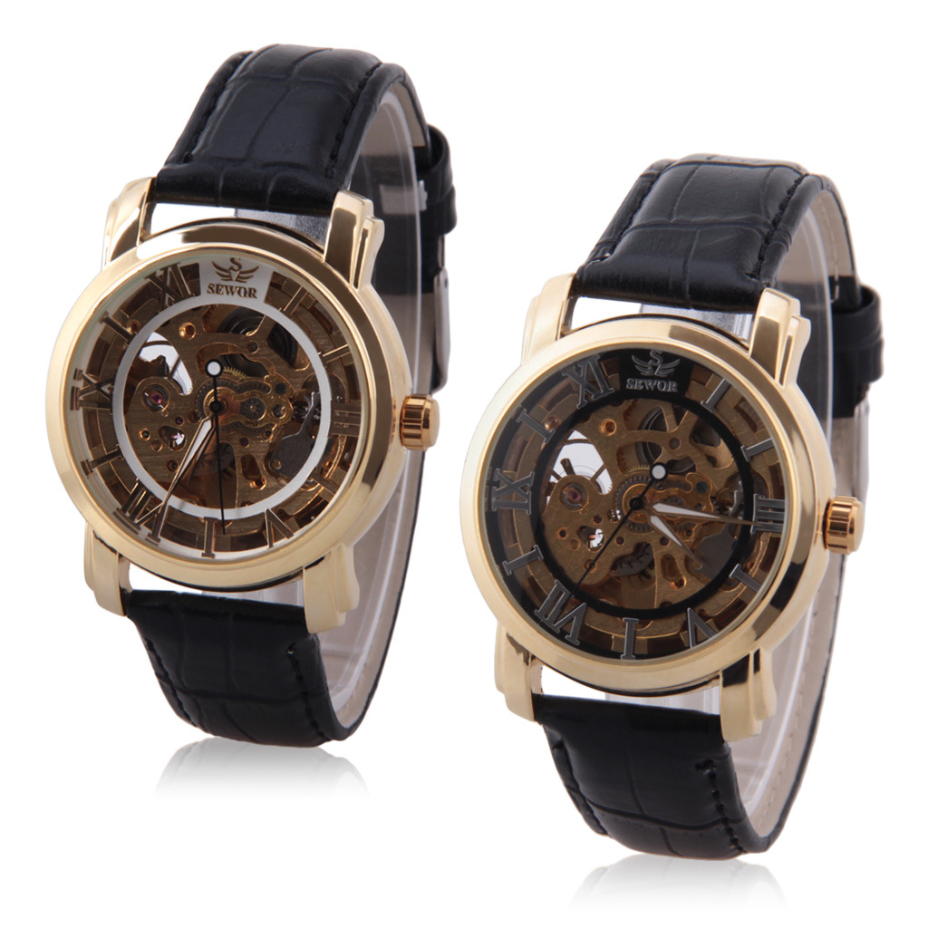 2014新款韩版全自动机械表 黄盘皮带男士休闲手表的时尚魅力与商业机遇